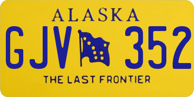 AK license plate GJV352