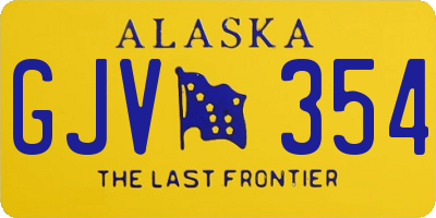 AK license plate GJV354