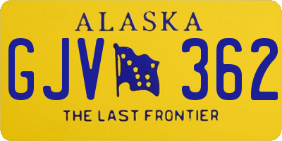 AK license plate GJV362