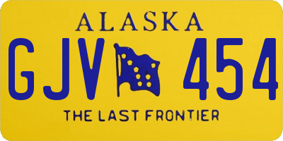 AK license plate GJV454