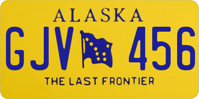 AK license plate GJV456