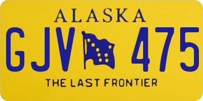 AK license plate GJV475