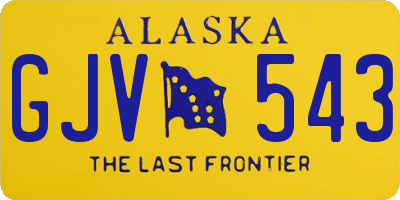 AK license plate GJV543