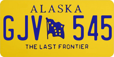 AK license plate GJV545