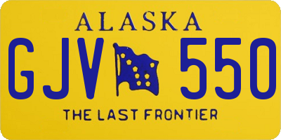 AK license plate GJV550