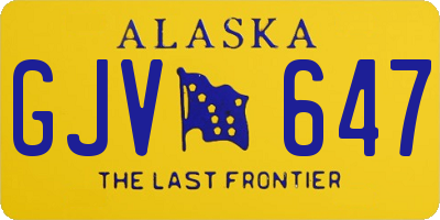 AK license plate GJV647
