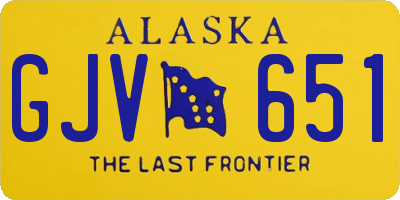 AK license plate GJV651