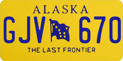 AK license plate GJV670
