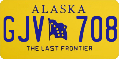 AK license plate GJV708