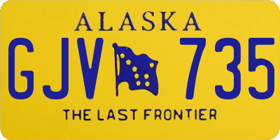 AK license plate GJV735
