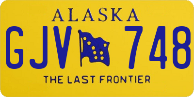 AK license plate GJV748