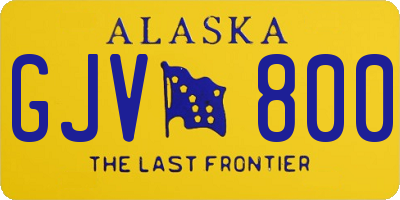 AK license plate GJV800