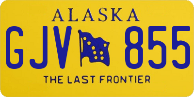AK license plate GJV855