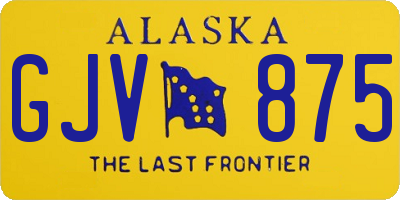 AK license plate GJV875