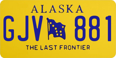 AK license plate GJV881