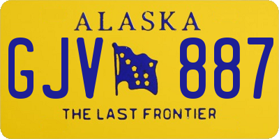 AK license plate GJV887