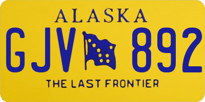 AK license plate GJV892