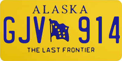 AK license plate GJV914