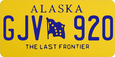 AK license plate GJV920