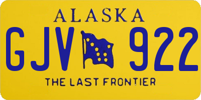 AK license plate GJV922