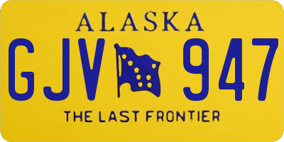 AK license plate GJV947