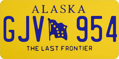 AK license plate GJV954