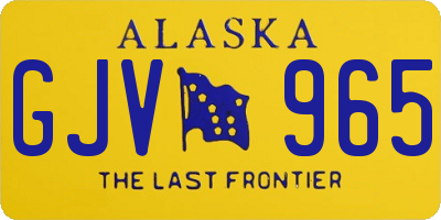 AK license plate GJV965
