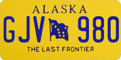 AK license plate GJV980
