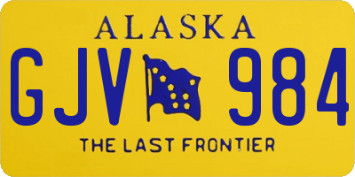 AK license plate GJV984