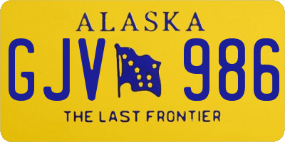 AK license plate GJV986