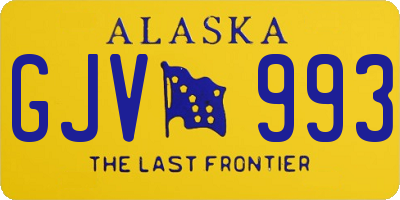 AK license plate GJV993