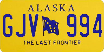 AK license plate GJV994