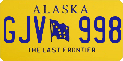 AK license plate GJV998