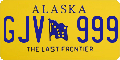 AK license plate GJV999