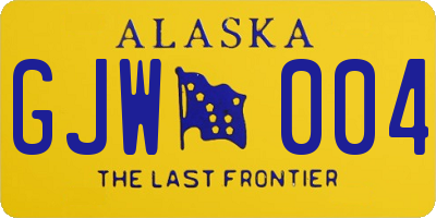 AK license plate GJW004