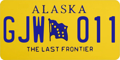 AK license plate GJW011