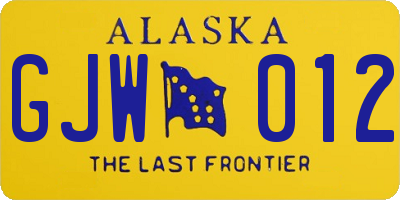 AK license plate GJW012