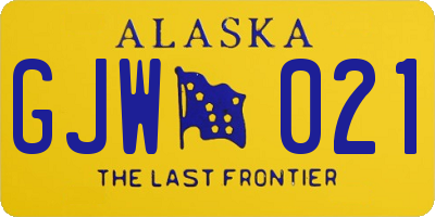 AK license plate GJW021