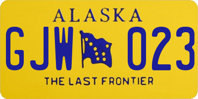 AK license plate GJW023