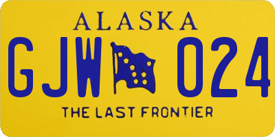 AK license plate GJW024