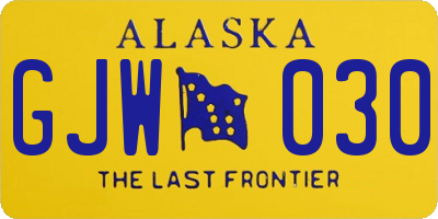 AK license plate GJW030