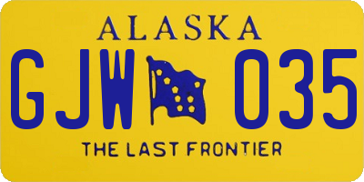 AK license plate GJW035