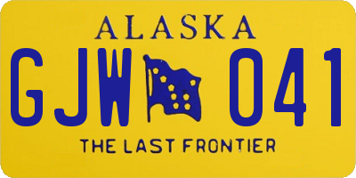 AK license plate GJW041