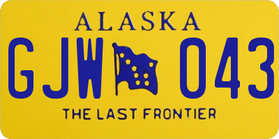 AK license plate GJW043