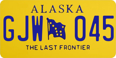 AK license plate GJW045