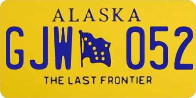 AK license plate GJW052