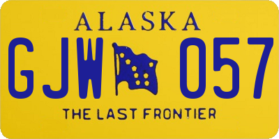 AK license plate GJW057