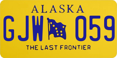 AK license plate GJW059