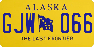 AK license plate GJW066