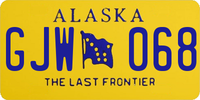 AK license plate GJW068